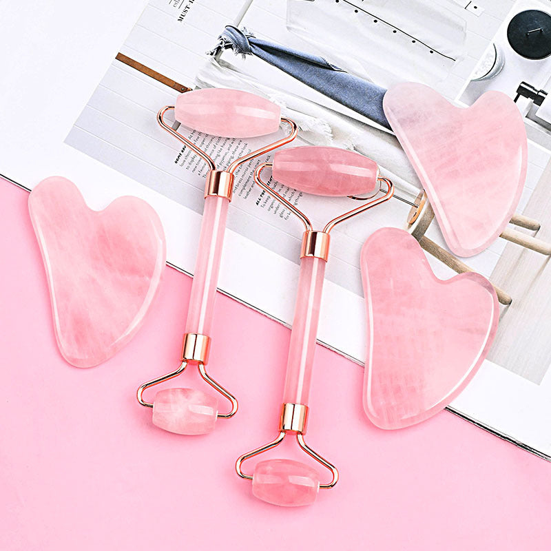 Pink Gua Sha Roller Set - Elevate Your Glow